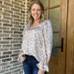 LAST ONE-Bailey print blouse -purple/orange