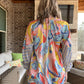 LAST ONE- Retro blouse- blue combo
