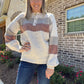 LAST ONE-Holly colorblock Henley sweater