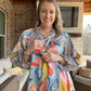 LAST ONE- Retro blouse- blue combo