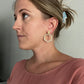 Lily hexagon earrings- ivory