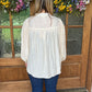 Button down long sleeve top - cream