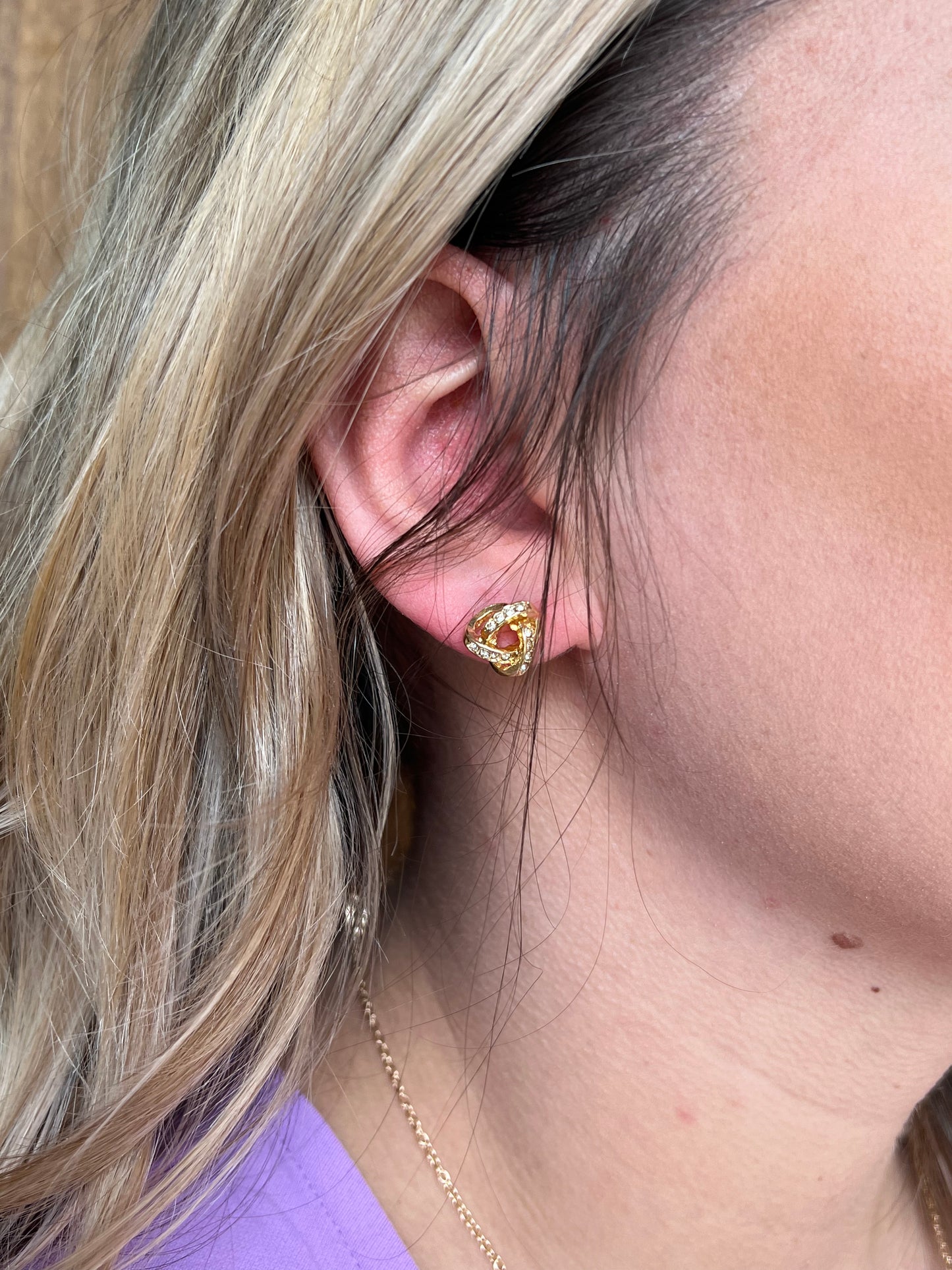 Kenli CZ knot earrings- 2 colors