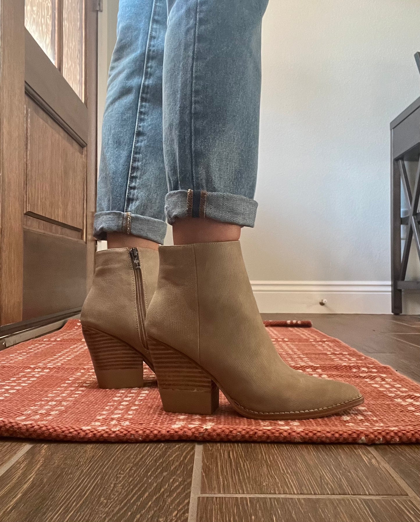 Rachel snake booties- taupe