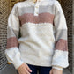 LAST ONE-Holly colorblock Henley sweater