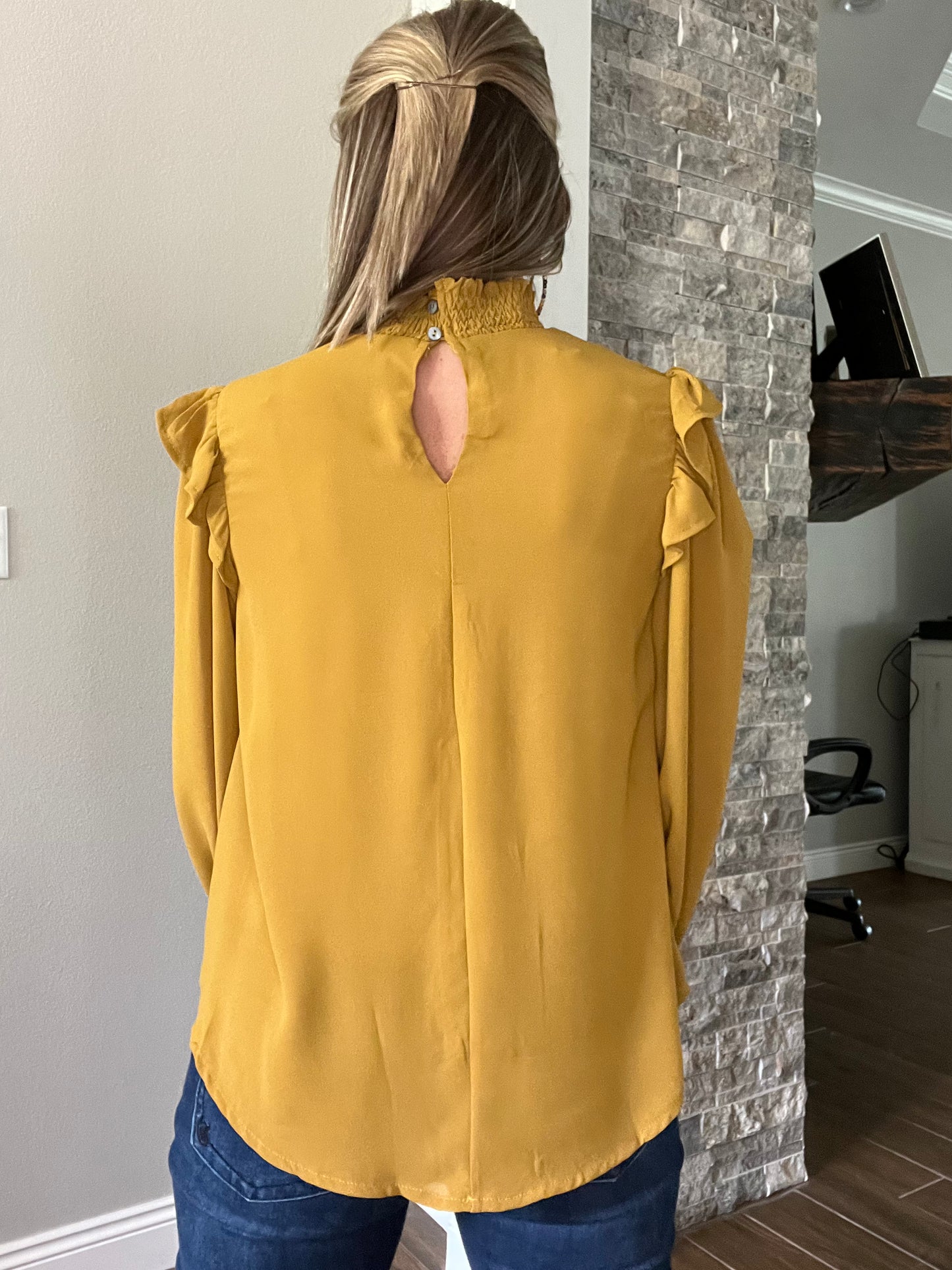 Inspire top- mustard