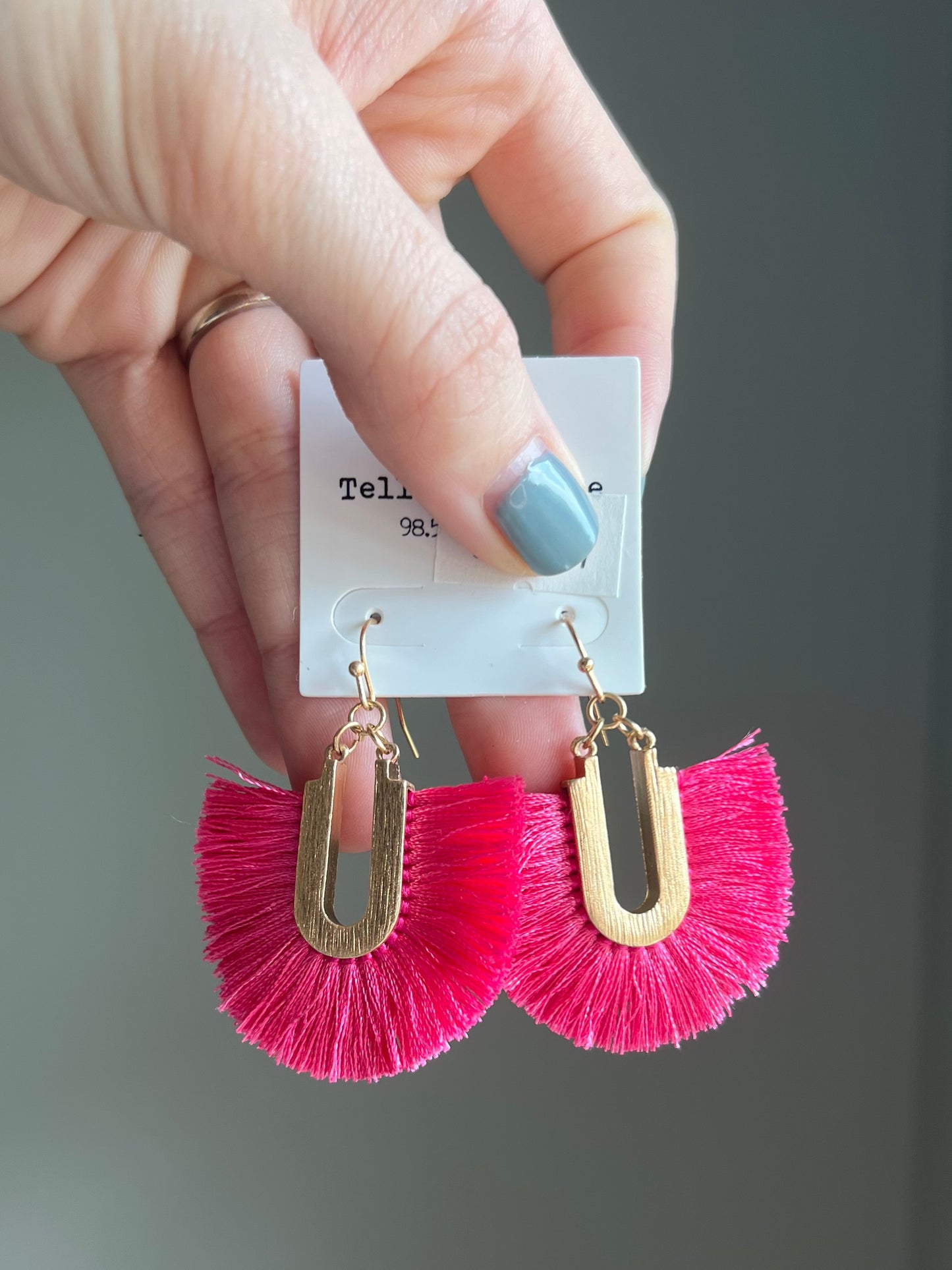 Poppin pink tassel earrings