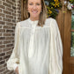 Button down long sleeve top - cream
