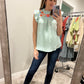 Floral embroidery top - seafoam in Regular and Plus
