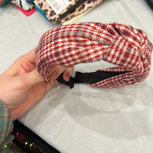 Plaid headband- red