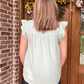 Floral embroidery top - seafoam in Regular and Plus