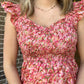 Pink flutter sleeve maxi