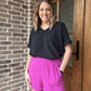Abby waffle shorts - orchid