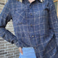 Emma grid print washed top