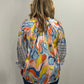 LAST ONE- Retro blouse- blue combo