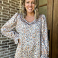 LAST ONE-Bailey print blouse -purple/orange