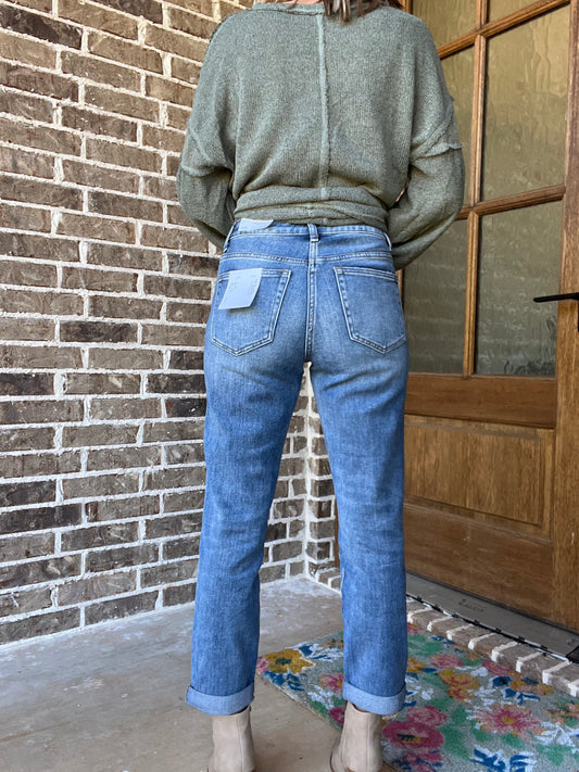 Skylar-cuffed boyfriend jeans