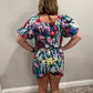 Royce floral romper - navy