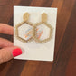 Lily hexagon earrings- ivory