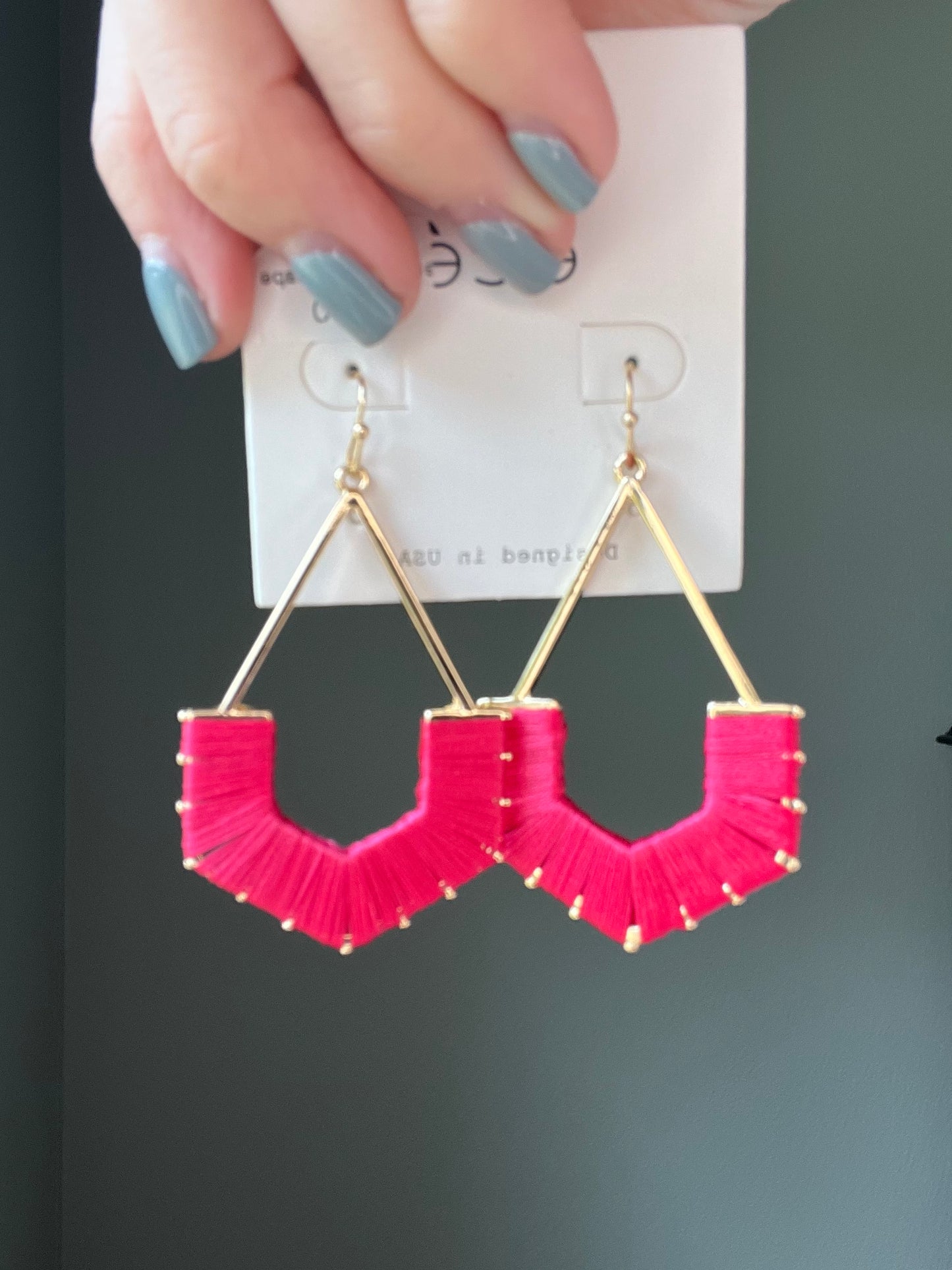 Pink shape earrings