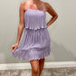 CAMI PLEATED TUBE DRESS- LILAC